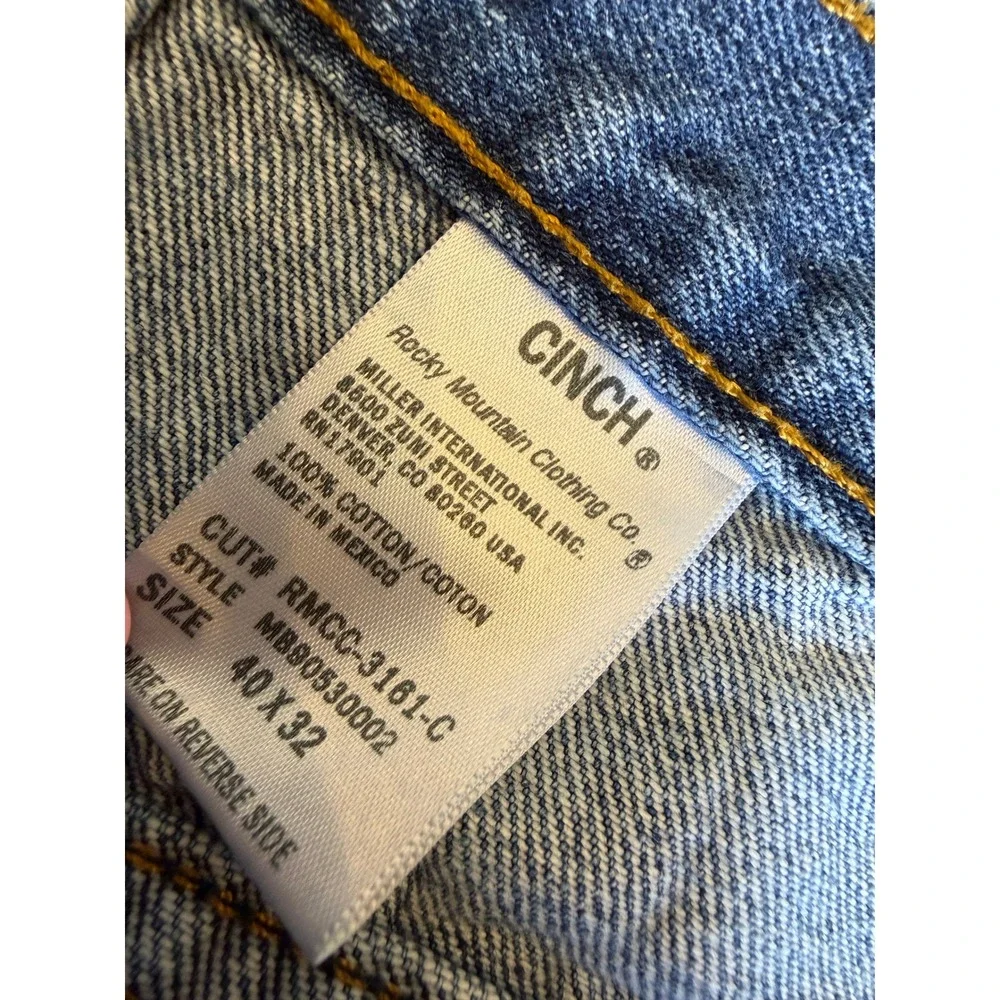 Cinch Jeans 40x32 Relaxed Straight Denim Green Label Mens 40 x 32 Western